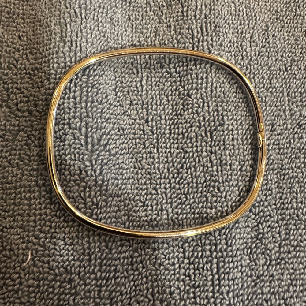 Sterling Silver Rectangular Bangle Bracelet - image 1